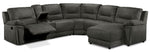 Pasadena 6-Piece Reclining Sectional with Right-Facing Chaise - Dark Grey