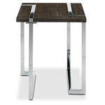 Kieran End Table - Charcoal and Chrome