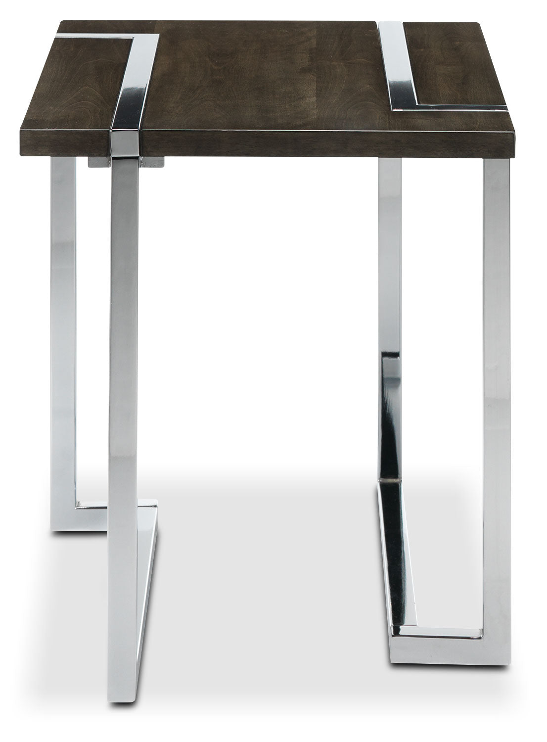 Kieran End Table - Charcoal and Chrome