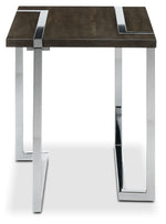 Kieran End Table - Charcoal and Chrome
