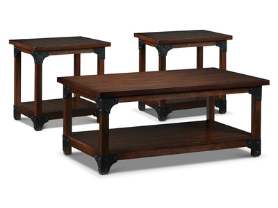 Wellington 46" Coffee Table with 2 End Tables - Walnut