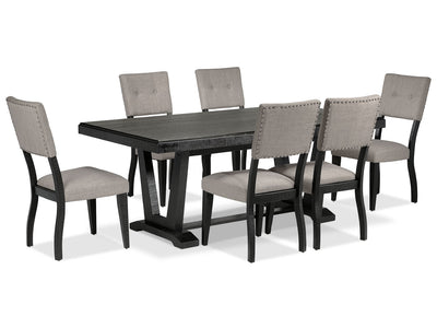 Imari 7-Piece Dining Set - Black and Grey