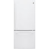GE White BOTTOM-FREEZER REFRIGERATOR (20.9 CU. FT.) - GDE21DGKWW