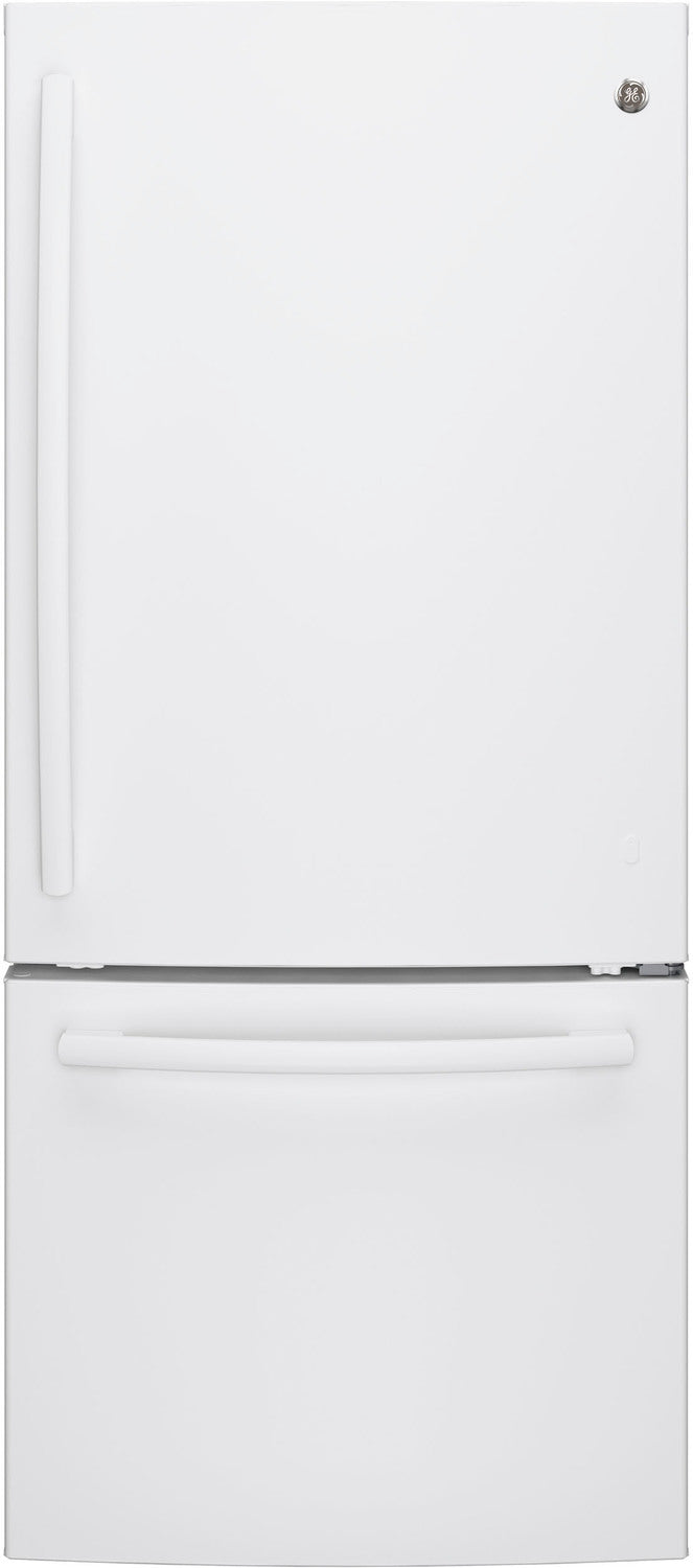 GE 29.75" 20.9 Cu. Ft. White Bottom-Freezer Refrigerator - GDE21DGKWW