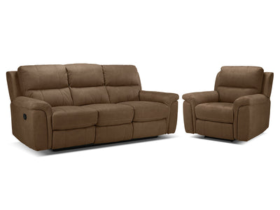 Roarke Reclining Sofa and Recliner Set - Tobacco