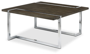 Kieran Square Coffee Table - Charcoal and Chrome