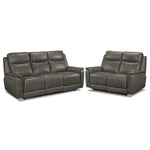Firenze Power Reclining Sofa and Reclining Loveseat Set - Grey