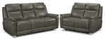 Firenze Power Reclining Sofa and Reclining Loveseat Set - Grey