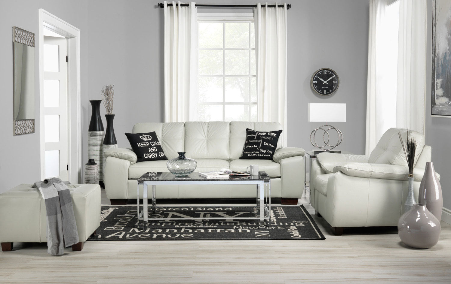 Naples Sofa and Chair Set - Smoke
