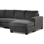 Danielle 3-Piece Sectional with Right-Facing Corner Wedge - Grey