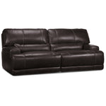 Dearborn Leather Power Reclining Sofa, Reclining Loveseat w/ Console and Recliner Set - Blackberry