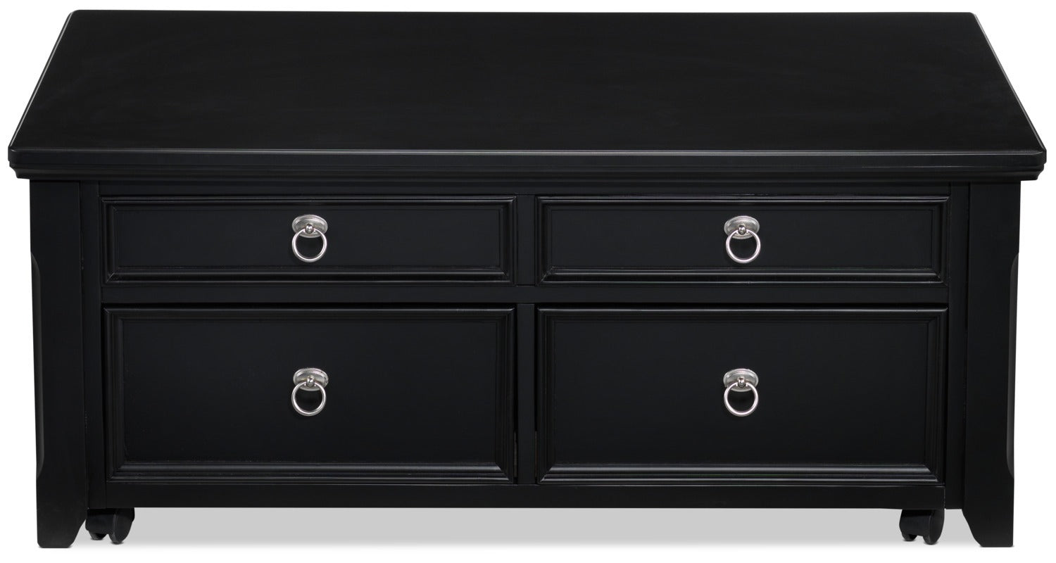 Turner 46" Lift-Top Coffee Table - Black