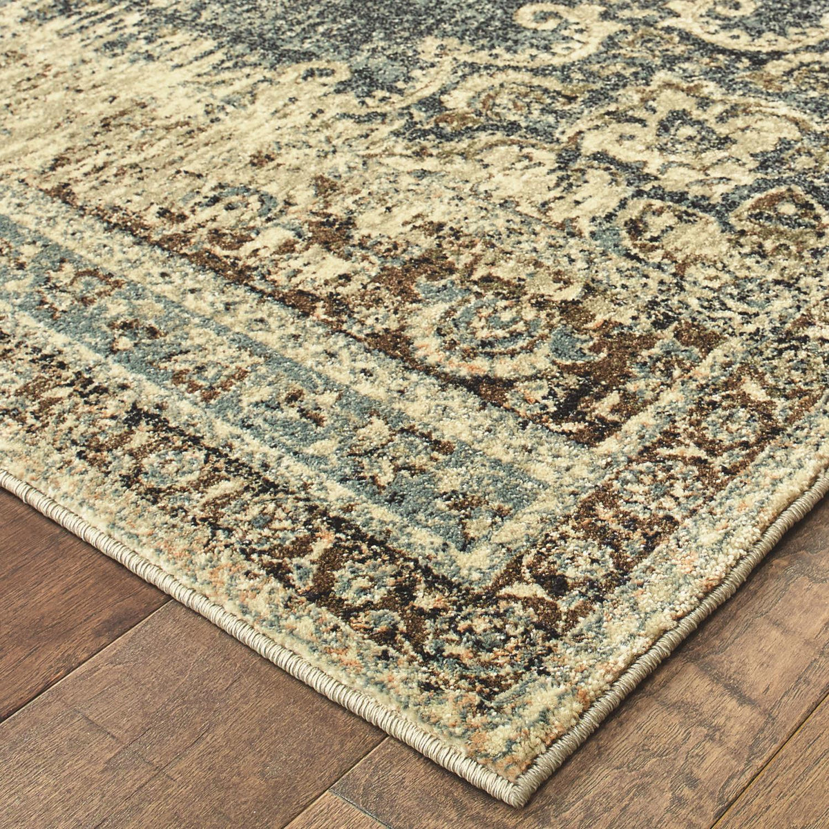 Richelieu W6649HL Distressed Traditional Area Rug (5'3"X7'6")