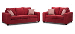 Fava Sofa and Loveseat Set - Red
