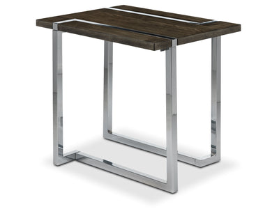 Kieran End Table - Charcoal and Chrome