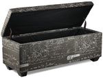 Boardwalk Large Storage Ottoman - Scroll Grey