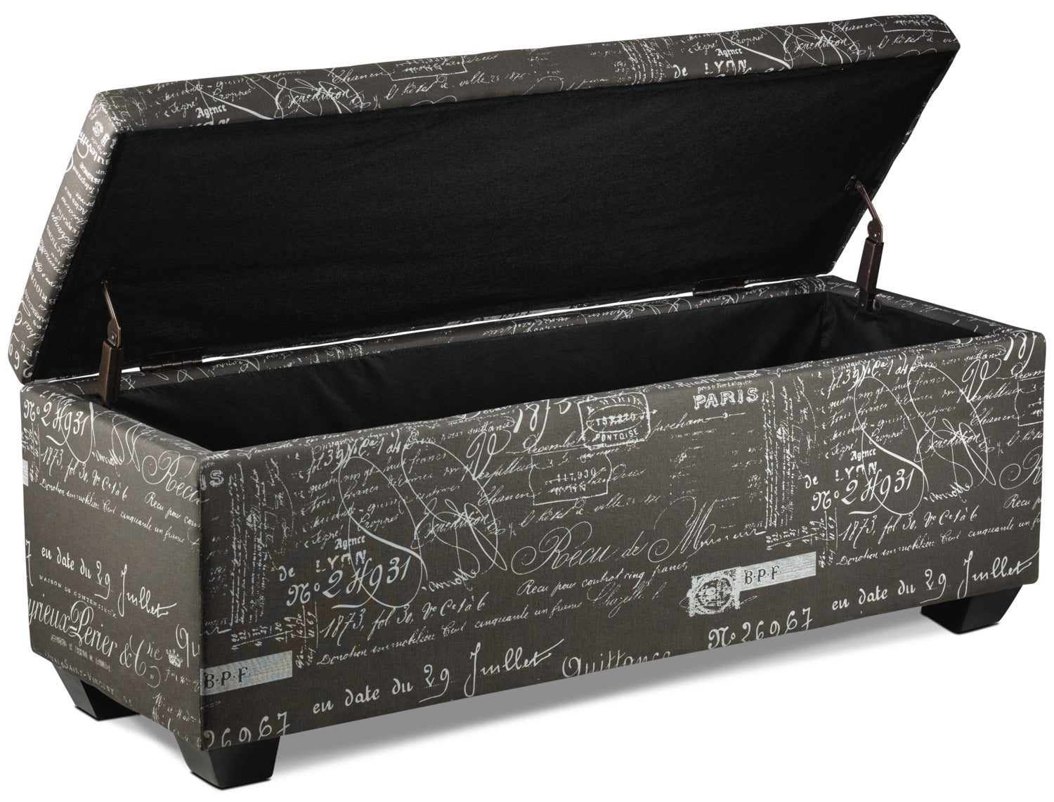 Boardwalk Large Storage Ottoman - Scroll Grey