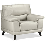 Braylon Leather Sofa and Chair Set - Silver Grey