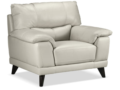 Braylon Leather Chair - Silver Grey