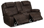 Rebel Power Reclining Loveseat with Console - Brown
