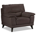 Braylon Leather Chair - Dark Chocolate