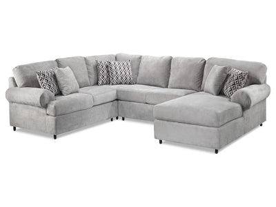 Jupiter 4-Piece Sectional with Right-Facing Chaise - Ash