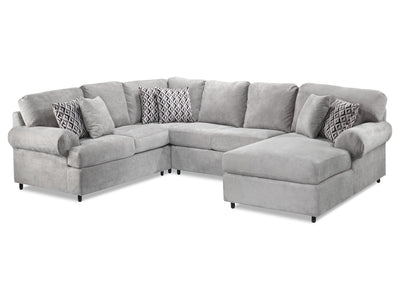 Jupiter 4-Piece Sectional with Right-Facing Chaise - Ash Grey