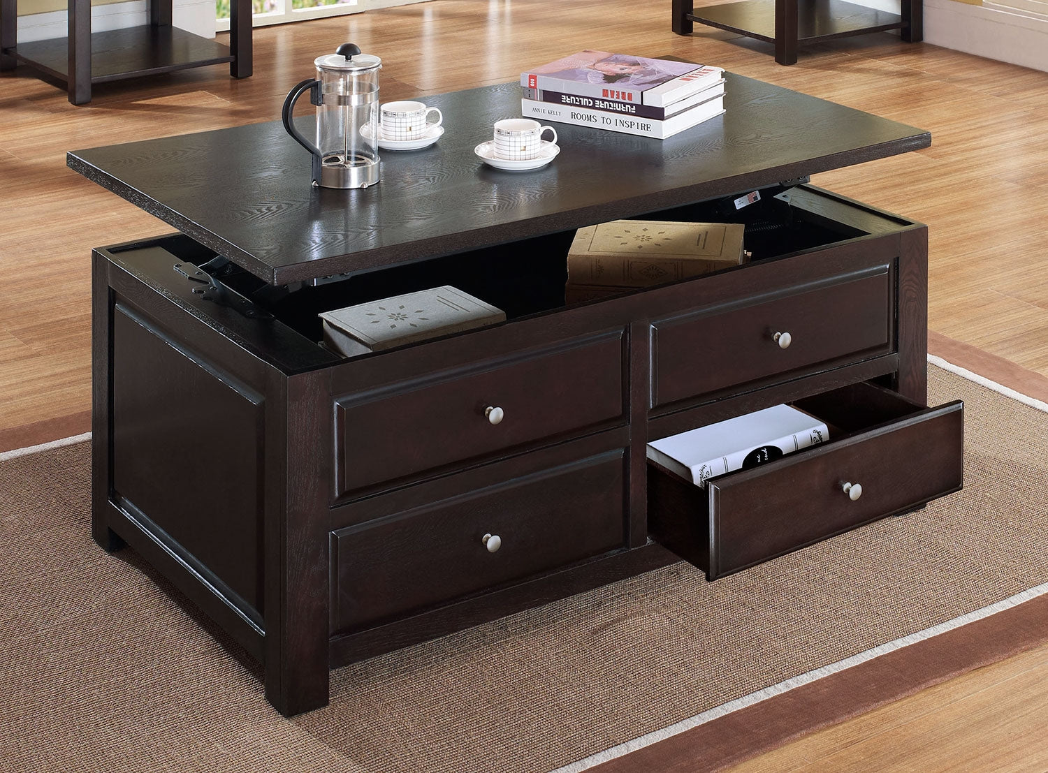 Ines Lift-Top Coffee Table - Espresso
