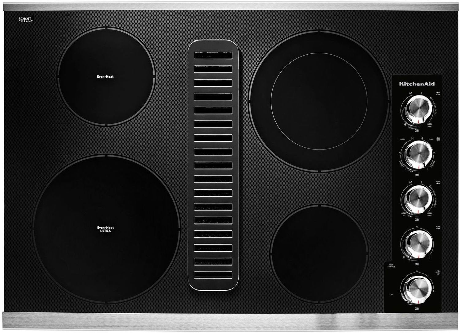 KitchenAid Stainless Steel 30" Electric Downdraft Cooktop - KCED600GSS