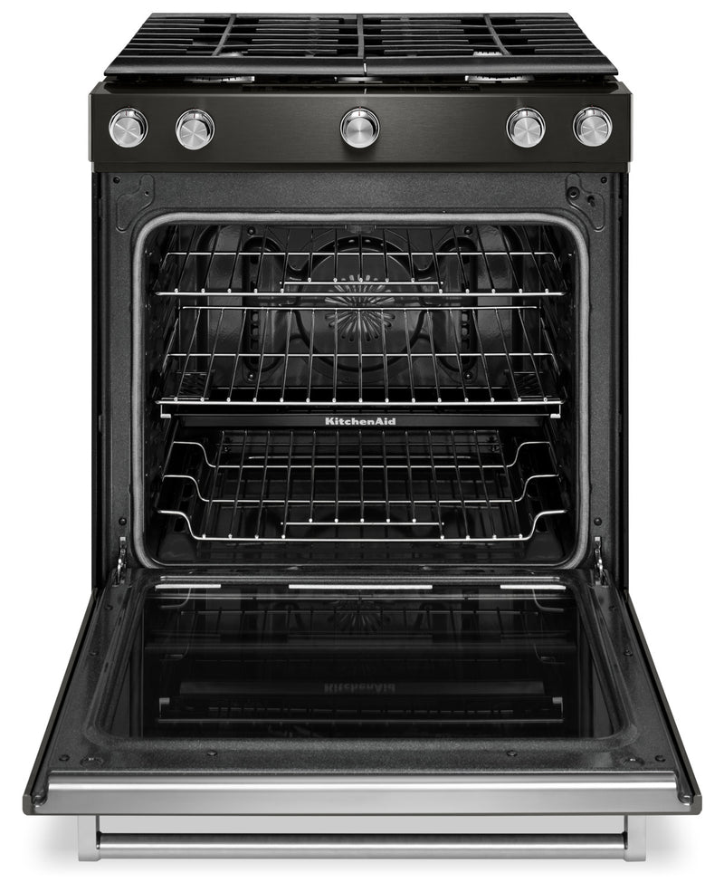 KitchenAid Black Stainless Steel SlideIn Gas Convection Range (5.8 Cu
