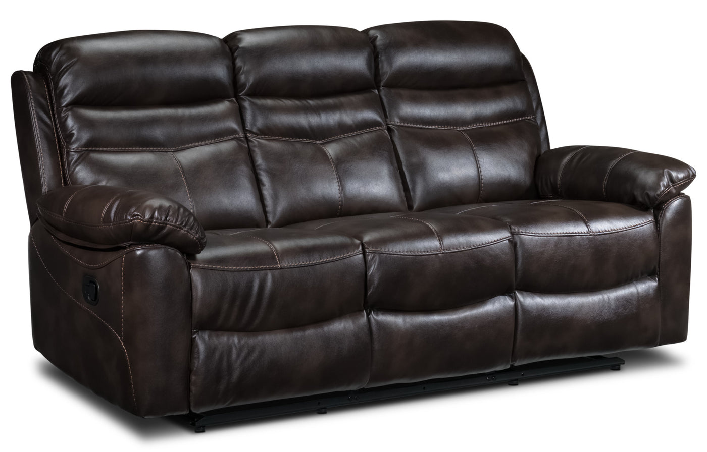 Devon Reclining Sofa and Reclining Loveseat Set - Brown