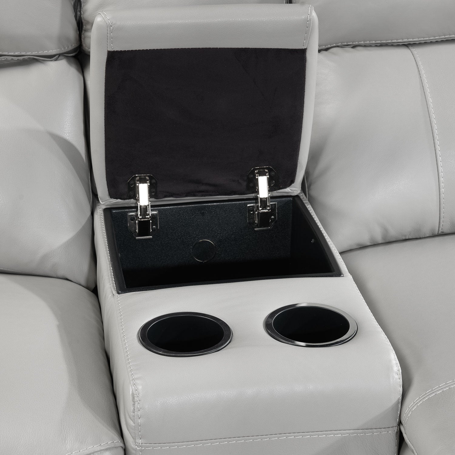 Holton Leather 6-Piece Sectional with Right-Facing Chaise - Grey