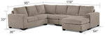 Danielle 3-Piece Sectional with Right-Facing Corner Wedge - Pewter
