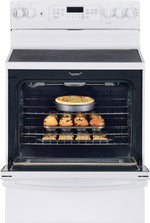 GE White Freestanding Electric Convection Range (5.0 Cu. Ft.) - JCB840DKWW