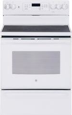 GE White Freestanding Electric Convection Range (5.0 Cu. Ft.) - JCB840DKWW