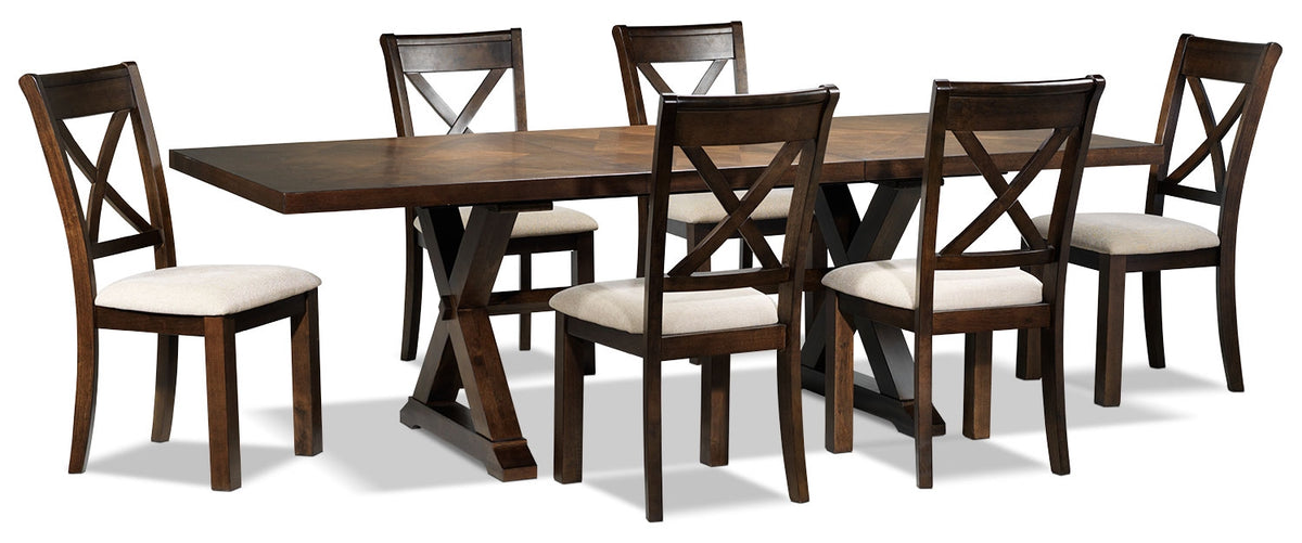 Claira 7Piece Dining Room Set Rustic Brown Leon's