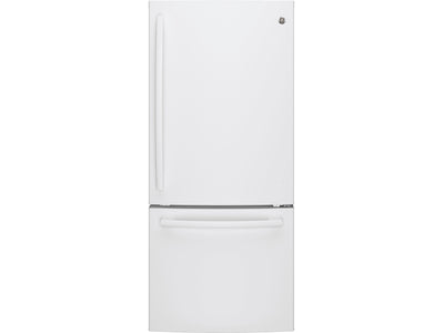 GE White BOTTOM-FREEZER REFRIGERATOR (20.9 CU. FT.) - GBE21AGKWW