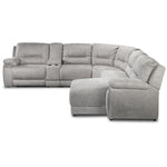 Pasadena 6-Piece Reclining Sectional with Right-Facing Chaise - Light Grey