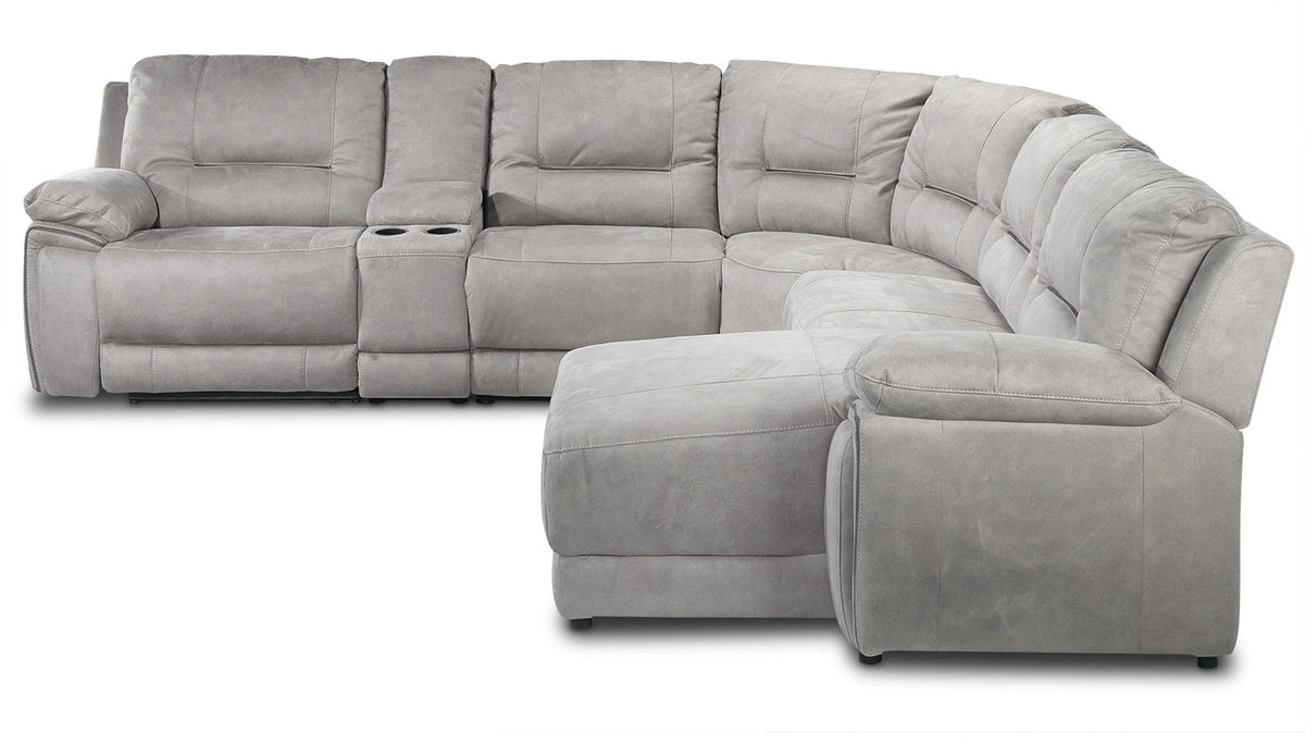 Pasadena 6Piece Reclining Sectional with RightFacing Chaise Light