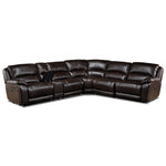 Santorini 6-Piece Power Reclining Sectional - Walnut