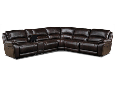 Santorini 6-Piece Power Reclining Sectional - Walnut