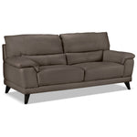 Braylon Leather Sofa - African Grey