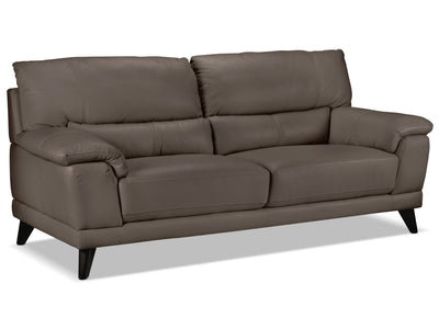 Braylon Leather Sofa - African Grey