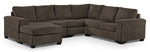 Danielle 3-Piece Sectional with Left-Facing Corner Wedge - Java