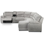 Pasadena 6-Piece Reclining Sectional with Right-Facing Chaise - Light Grey