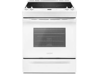 Amana White Slide-In Electric Range (4.8 Cu. Ft.) - YAES6603SFW