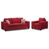 Fava Sofa and Chair Set - Red