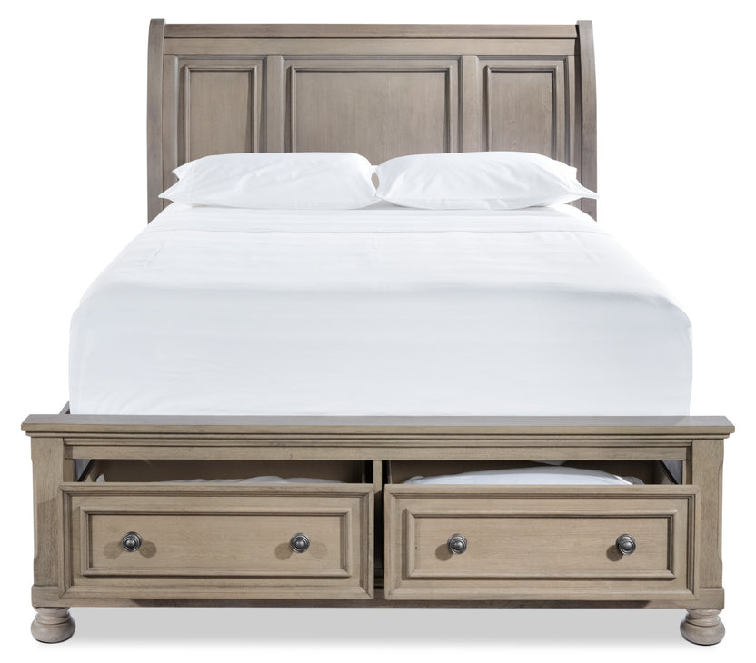 Windchester 3Piece Queen Storage Bed Grey Leon's