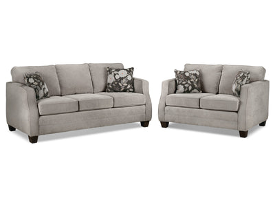 Agnes Sofa and Loveseat Set - Taupe