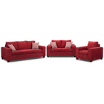 Fava 3 Pc. Living Room Package - Red